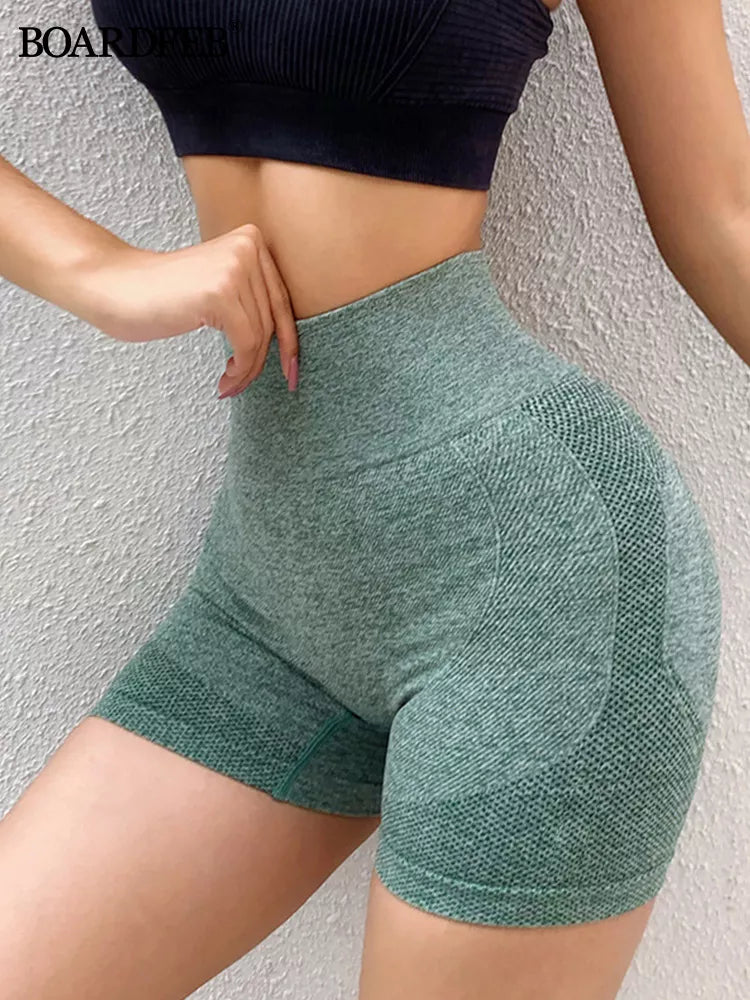 Women Shorts 2022 Summer High Waist Fitness Yoga Workout Leggings Lift Butt Elastic Female Casual Sport Seamless Running Shorts