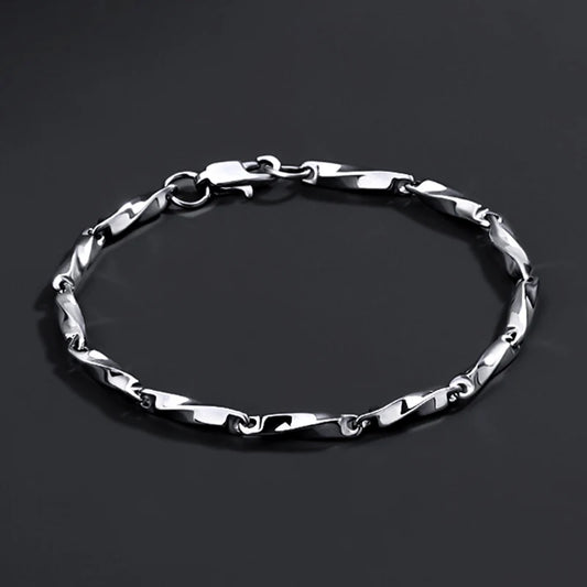 Stainless Steel Men Charm Bracelet Punk Vintage Twisted Woven Bangles for Women Fashion Casual Bracelets Bangle Chains Jewelry