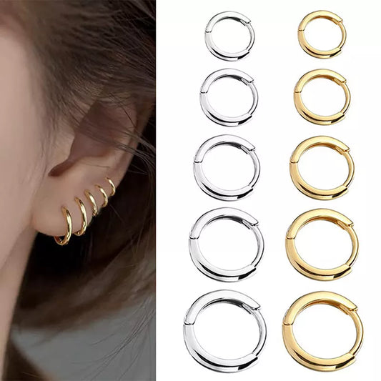 2022 nuovi semplici orecchini a cerchio in acciaio inossidabile piccoli per le donne uomini cartilagine gioielli penetranti all'orecchio Pendientes Hombre Mujer