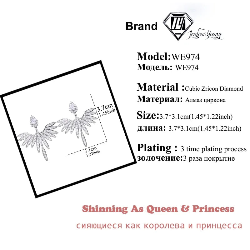 Luxury Trendy Marquise Flower Full Mirco Paved Crystal Zircon Naija Wedding Drop Earring Fashion Party Bridal Jewelry