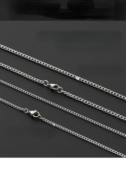 Hip Hop Minimalist Titanium Stainless Steel for Men Cuba Necklace Fashion Women Clavicle Cuban Chain Party Jewelry Decoration