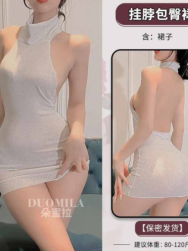 Fashionmini Dress Silver Sparkling Tight Clothing Underwear Nightclub Clothing Dress Elegant Backless Hot Sexy Korena Women 26I4