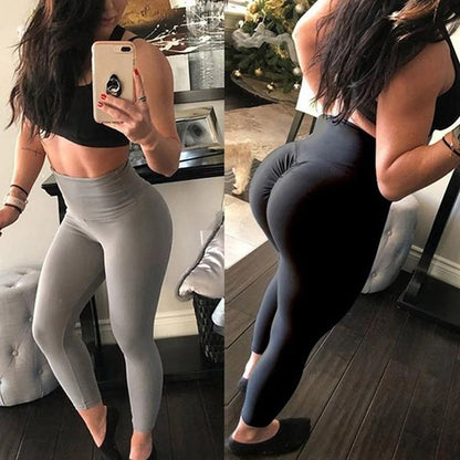 Women Leggings High Quality Polyester High Waist Push Up Elastic Workout Fitness Sexy Pants Bodybuilding Casual Legging Clothing - Sri sampi