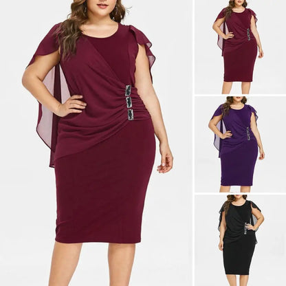 Plus Size Party Dresses for Women 2022 Autumn Winter Emnroidry Evening Midi Dress Fashion Flare Sleeve Elegant Dress 3XL 4XL5XL