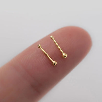 1pair Minimalist Small Bead Stud Earrings For Women Girls Ear Bone Screw Earring Hypoallergenic Jewelry Valentine's Day Gift