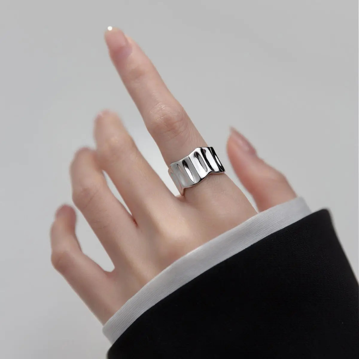 Fashion Silver Color Finger Rings Set for Women 2023 Hot Sale Creative Simple Irregular Geometric Party Jewelry Gift