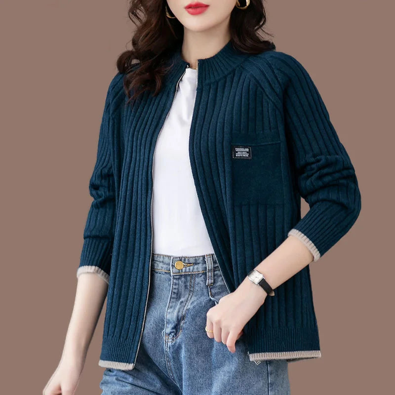 Autumn Winter Cardigan Sweater Jacket Women 2023 New Fashion Loose Zipper Knitted Sweater Coat Female Casual outerwear Ladies