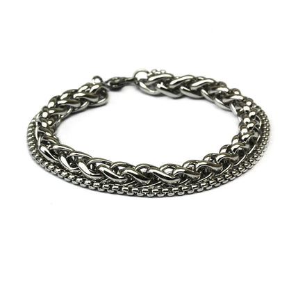 Men's Vintage Aggressive Keel Hip-hop Thick Chain Mens Bracelet Hip-hop Punk Personality Stainless Steel Jewelry Pulsera Hombre