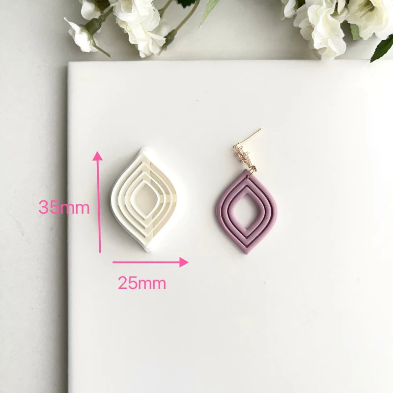 Multilevel Line Design Polymer Clay Cutters Geometry Empty Soft Pottery Mold DIY Handmade Earring Jewelry Cutting Mould Tools