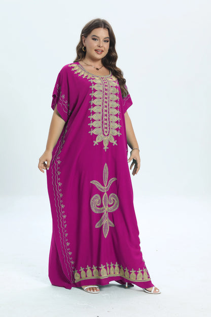 2 Pieces Set African Summer Short Sleeve Dashiki Dresses Long Maxi  For Women Kaftan Dubai Abaya Clothes Plus Size Headscarf