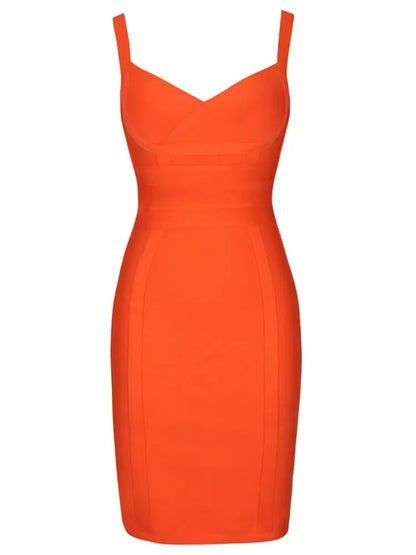 bandage dress summer orange bodycon dresses for women 2022 sexy spaghetti royal blue club celebrity party dress birthday outfit