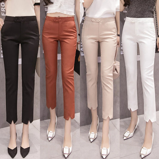 Cheap wholesale 2021 spring summer autumn new fashion casual Popular long women Pants woman female OL cropped suit leggings girl