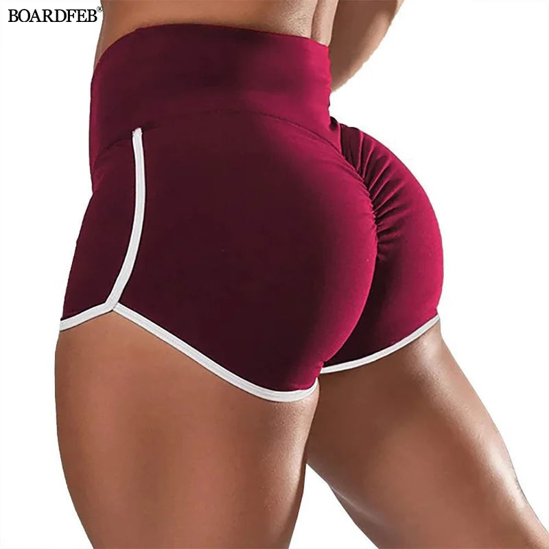 Women Sport Shorts Elastic Seamless Yoga Shorts Lady Summer Casual High Waist Slim Fitness Push Up Gym Training Tights Pants