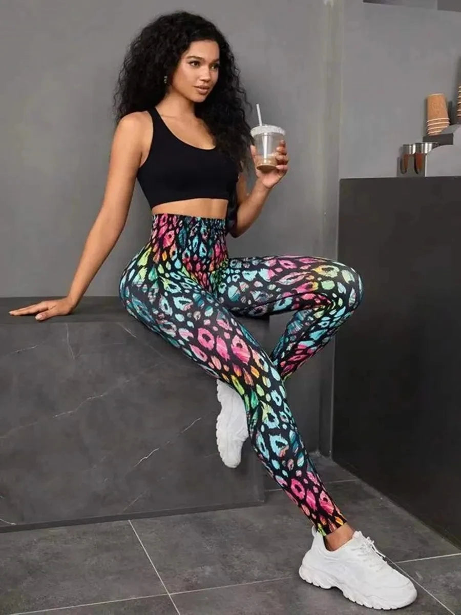 New 3D Print Tie Dye Sports Pants Women Seamless  Leggings High Waist Fitness Push Up Leggings Gym Clothing Workout Tights