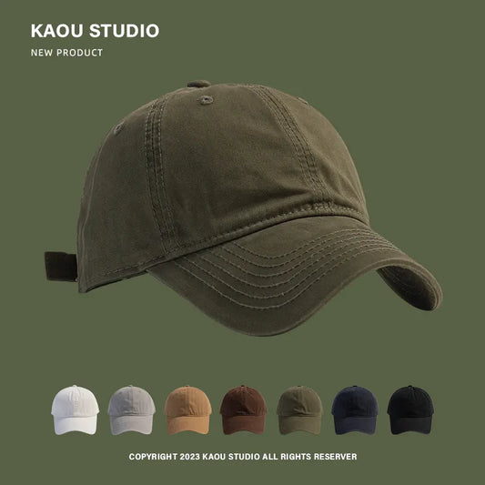 Men's and Women's Four  Solid Color Peaked Cap Korean Style Simple and Casual All-Matching Baseball Cap Soft Top Curved Brim Hat