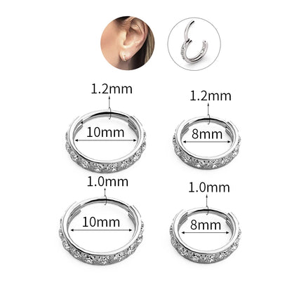 G23 F136 Titanium Fashion Hoop Earrings for Women Round Circle Earring Girls Zircon Piercing Earings Personalized Trend Jewelry