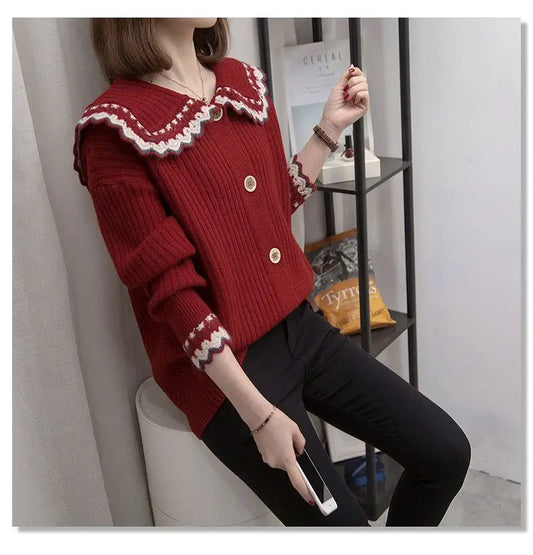 Loose sweaters Cardigan sweater Ladies' coats Autumn and winter coats Student Sweatersweater womensweater womensweater womentops