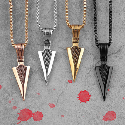 Fashion Men Triangle Arrow Necklace Indian Triangle Pendant Hip Hop Necklaces for Men Punk Jewelry Accessories Anniversary Gift