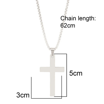 316L Stainless Steel Cross Necklace For Men Chain Necklaces Punk Gold Silver Black Color Cross Pendant Necklace  Jewelry