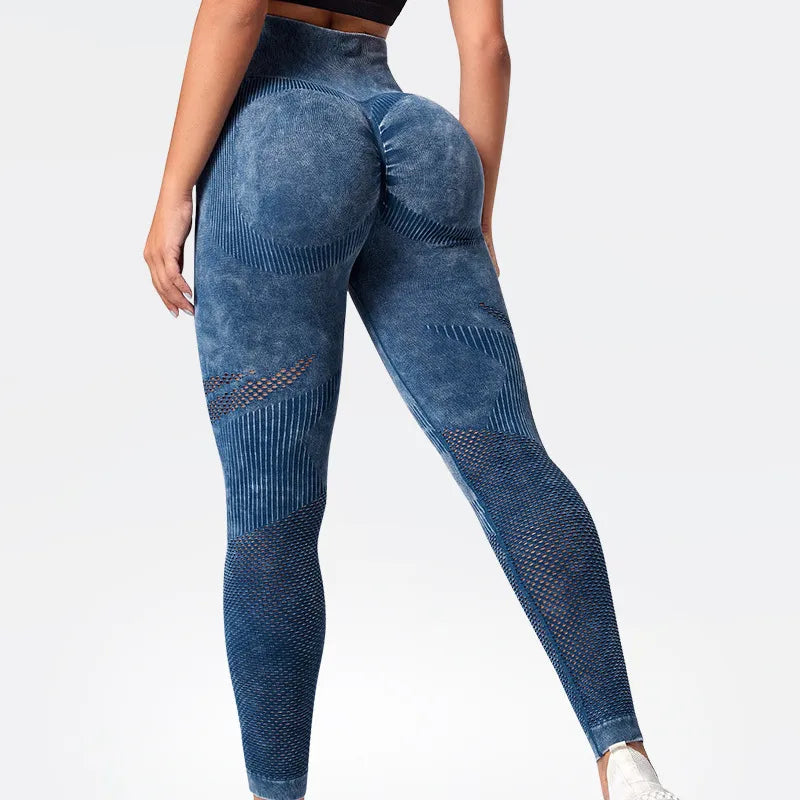 Women Seamless Leggings Washing Yoga pants Bubble Butt Push