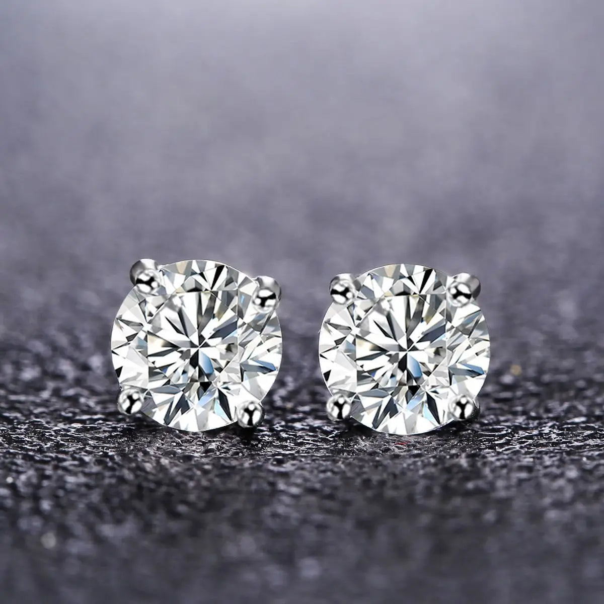 New Fine 925 Sterling silver diamond stud earrings for women fashion Charms party wedding classic jewelry Holiday gifts