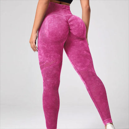 Women Seamless Leggings Washing Yoga pants Bubble Butt Push