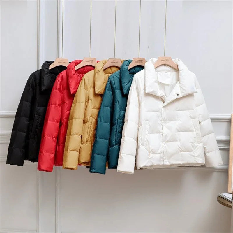 Women's Parkas Autumn Winter Stand-up Gollar Lightweight Thin Short 2024 New Female Loose Cotton Jacket Leisure Tops Overcoat