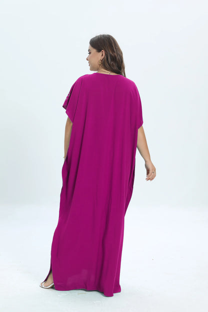 2 Pieces Set African Summer Short Sleeve Dashiki Dresses Long Maxi  For Women Kaftan Dubai Abaya Clothes Plus Size Headscarf