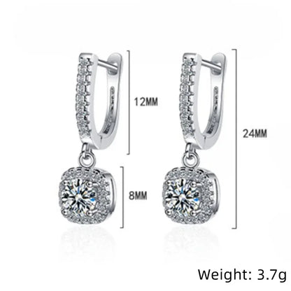 2CT Moissanite Huggie Hoop Earring for Women Lab Created Diamond 925 Sterling Silver Dainty Hoop Dangle Earring Fine Jewelry - Sri sampi