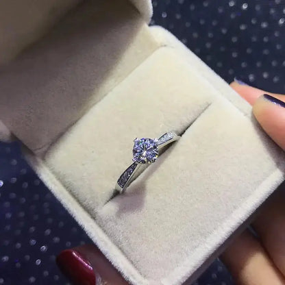 KCRLP anello di diamanti in argento sterling 925 con cristallo di moda coreana per donna Bellissimo anello di moissanite gioielli nobili per la festa nuziale