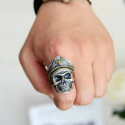 New Vintage Ring Death Scythe Aggressive Skull Male Ring Jewelry Punk Hip Hop Muerte Fashion  Father's Day Gift Party Band Ring