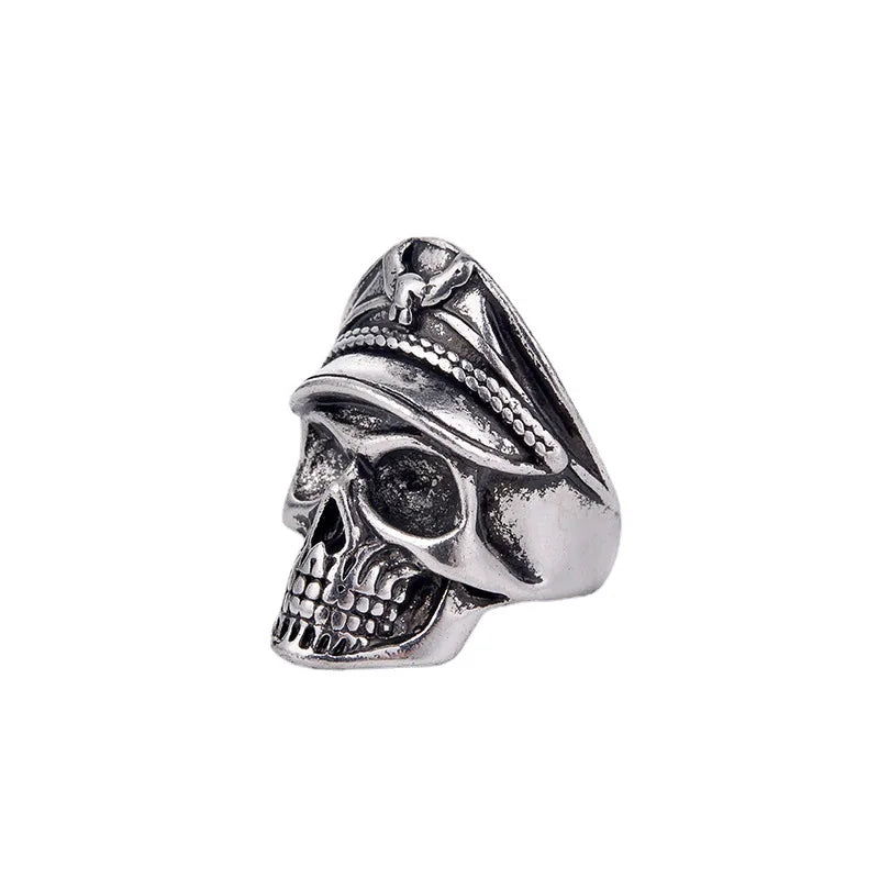 New Vintage Ring Death Scythe Aggressive Skull Male Ring Jewelry Punk Hip Hop Muerte Fashion  Father's Day Gift Party Band Ring