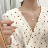 Wu's 2022 New Beaded Necklace Love Imitation Pearl Necklace  Gothic Necklace Necklace Versatile Necklace Imitation Pearl Short C
